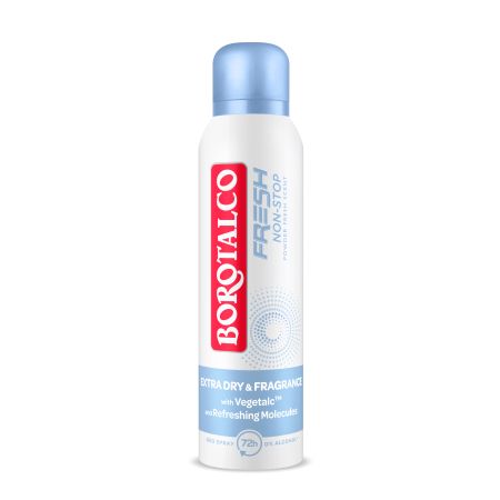 Deodorant Spray Fresh Non-Stop, Talc Scent, 150 ml, Borotalco