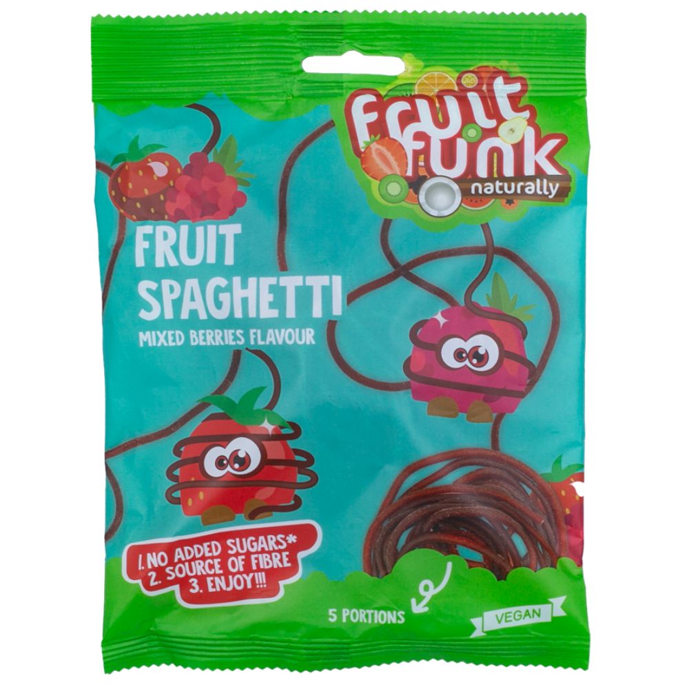 Spaghetti cu fructe de padure, 100 g, Fruitfunk