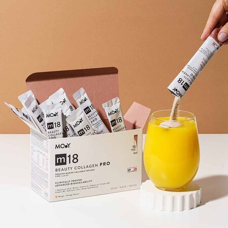 Colagen marin m18 Beauty Pro, mango si portocale, 15 plicuri x 8 g, Molecules of Youth 711325