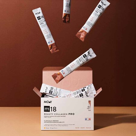 Colagen marin m18 Beauty Pro, mango si portocale, 15 plicuri x 8 g, Molecules of Youth 711322