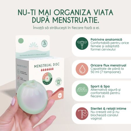 Disc menstrual reutilizabil, Verde, 1 bucata, FemiEko 756863