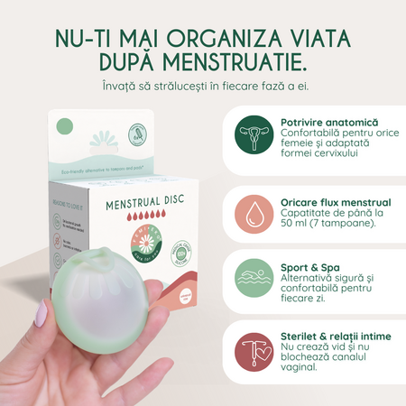 Disc menstrual reutilizabil, Verde, 1 bucata, FemiEko 756863