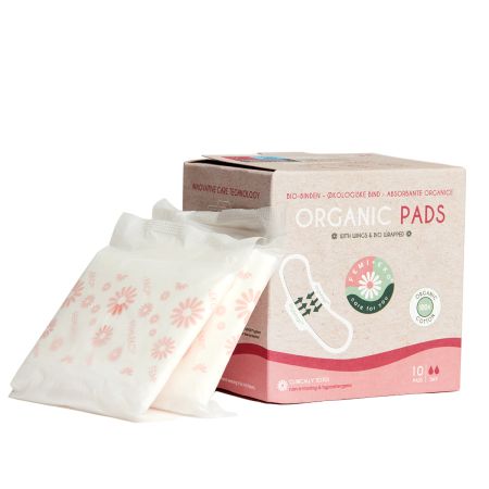 Absorbante cu aripioare din bumbac organic Ultra Day, 10 bucati, FemiEko 756786