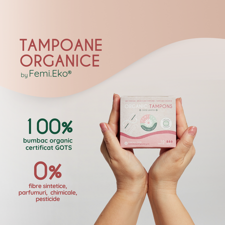 Tampoane din bumbac organic Super, 16 bucati, FemiEko 756888