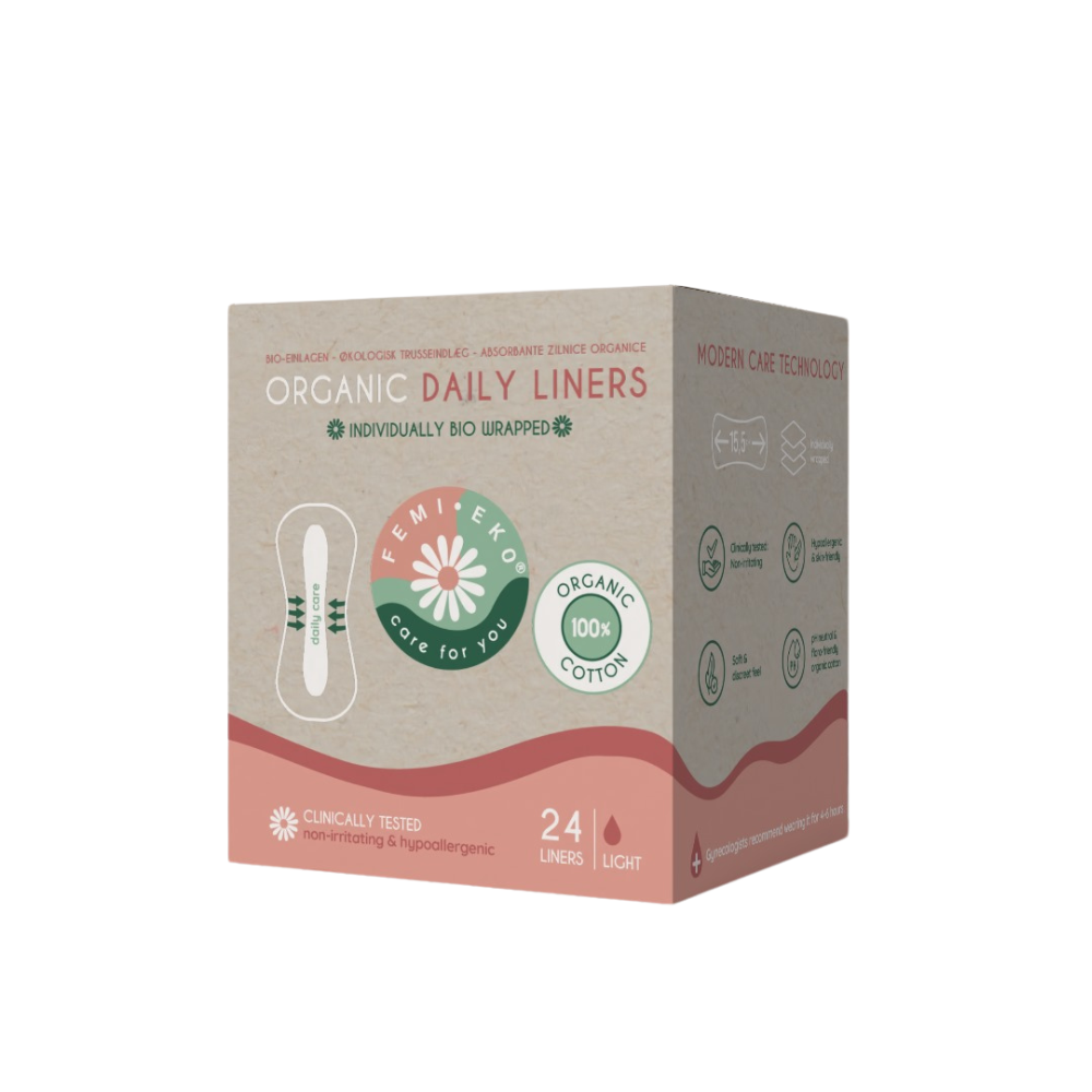 Absorbante zilnice din bumbac organic, 24 bucati, FemiEko