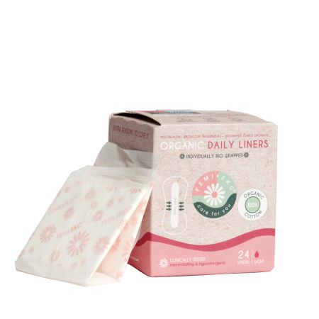 Absorbante zilnice din bumbac organic, 24 bucati, FemiEko 756822