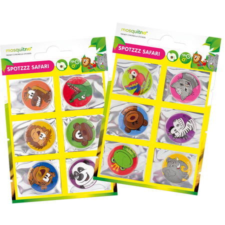 Stickere pentru copii, cu parfum de citronella, Animale, 6 buc, MosquitNo