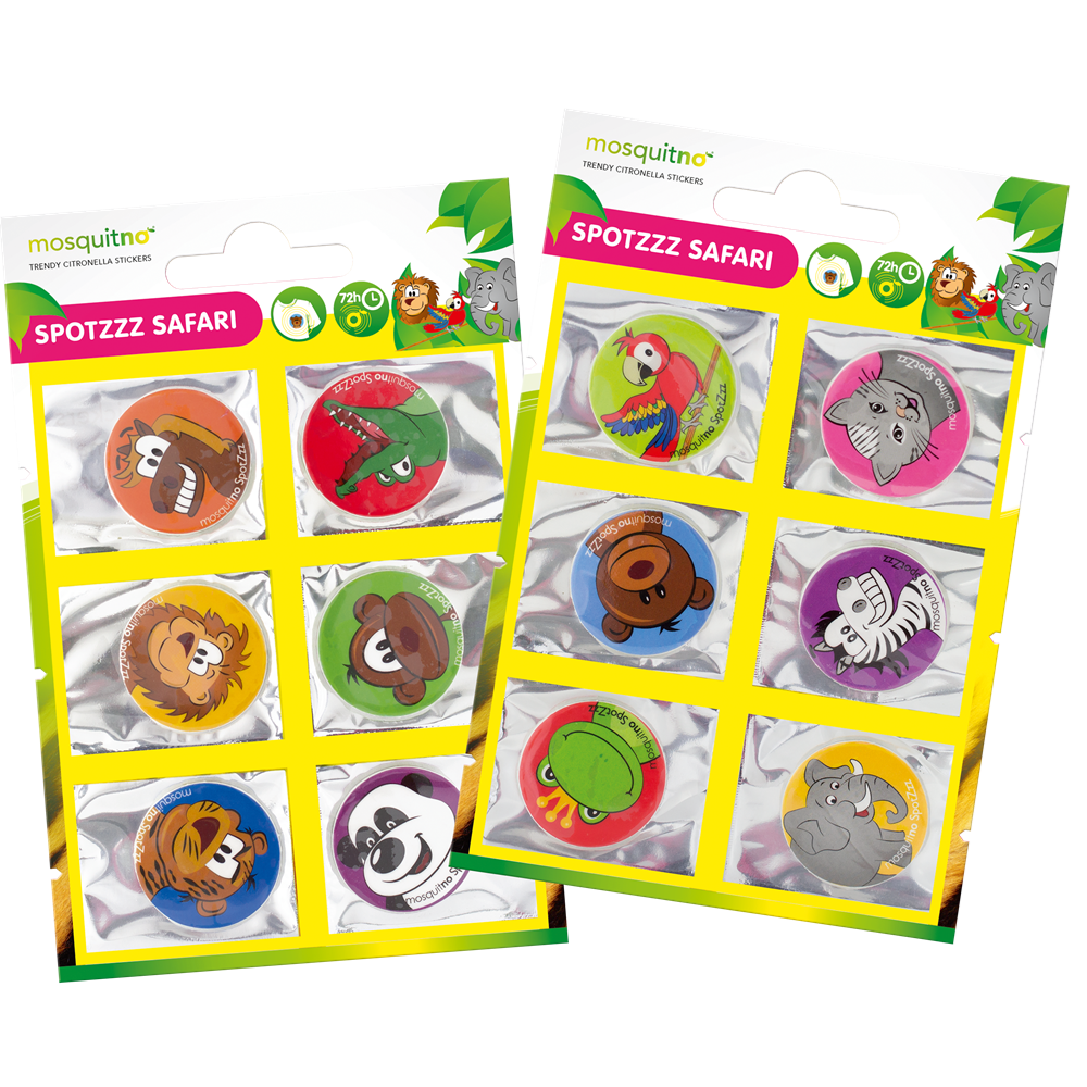 Stickere pentru copii, cu parfum de citronella, Animale, 6 buc, MosquitNo