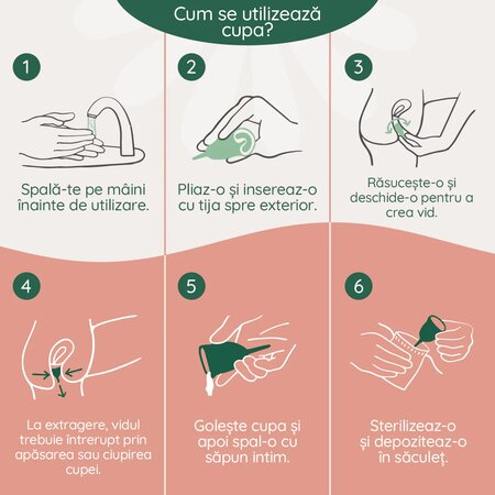 Cupa menstruala reutilizabila Safe, M, Roz, FemiEko 711578