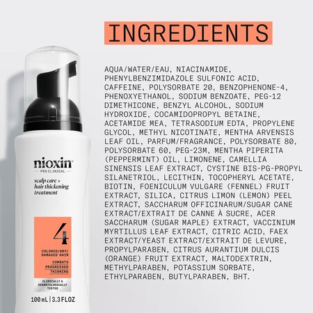 Tratament leave-in impotriva caderii parului pentru stadiu avansat Scalp + Hair System 4, 100 ml, Nioxin 711628