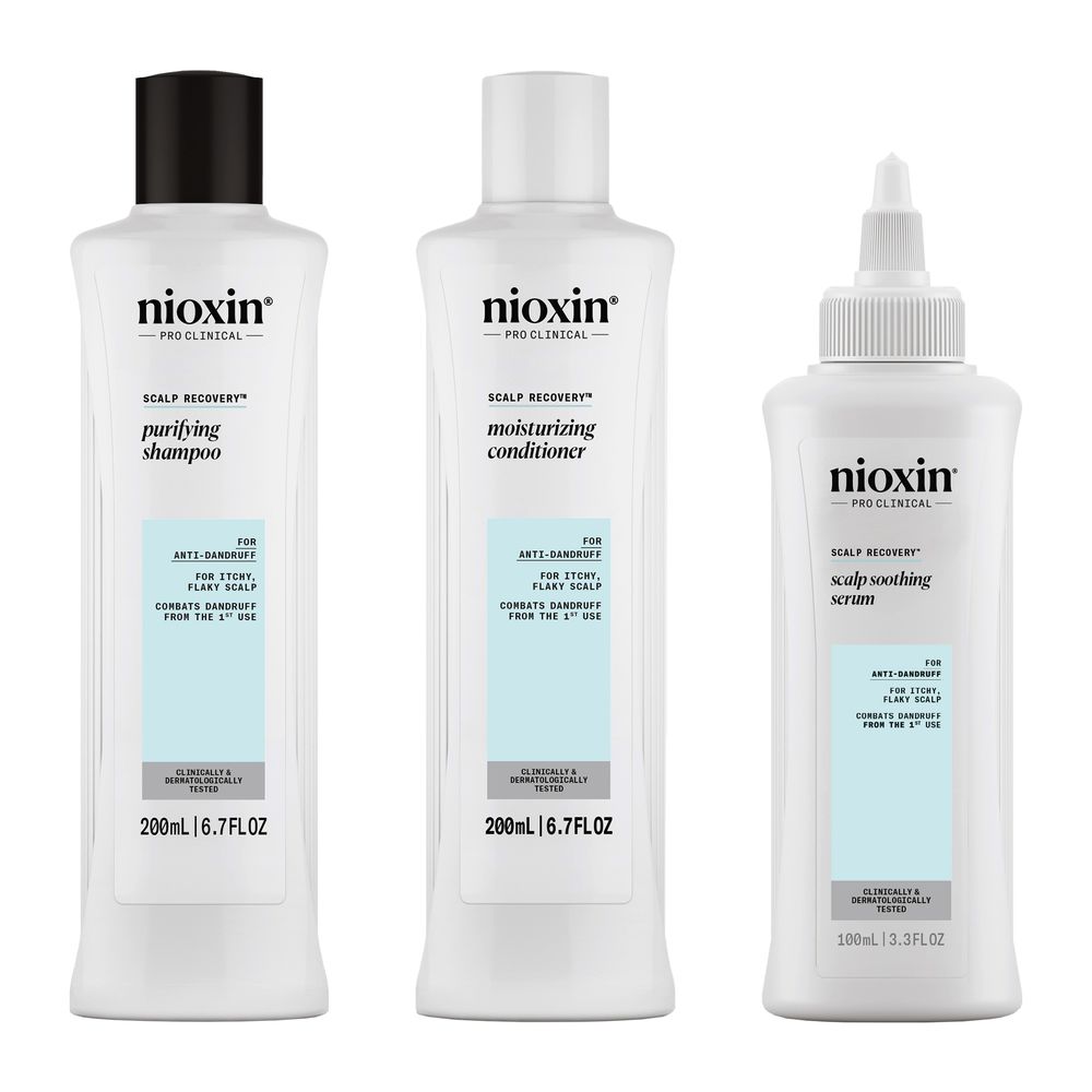 Set antimatreata pentru scalp iritat cu mancarimi Scalp Recovery, 200+200+100 ml, Nioxin