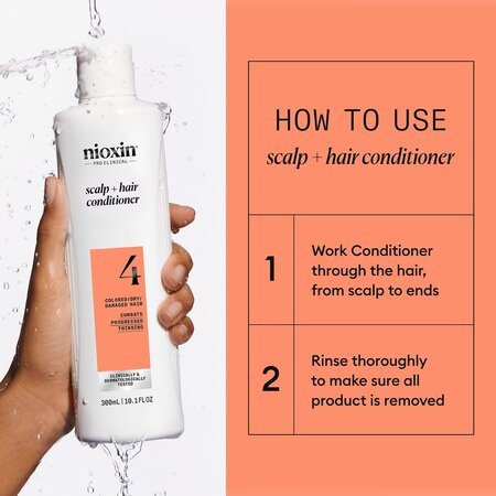 Balsam impotriva caderii parului pentru stadiu avansat Scalp + Hair System 4, 300 ml, Nioxin 711657