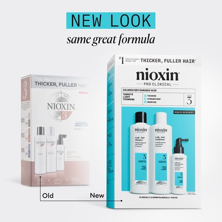 Set impotriva ruperii pentru par vopsit sau deteriorat System 3, 300+300+100 ml, Nioxin 711716