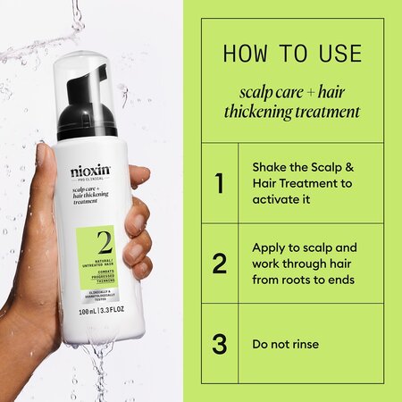 Tratament leave-in impotriva caderii parului pentru stadiu avansat Scalp + Hair System 2, 100 ml, Nioxin 711753