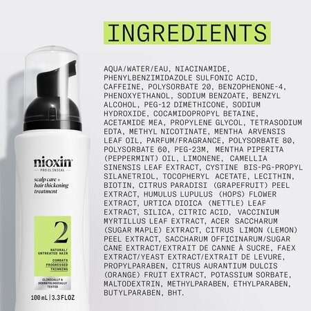 Tratament leave-in impotriva caderii parului pentru stadiu avansat Scalp + Hair System 2, 100 ml, Nioxin 711755