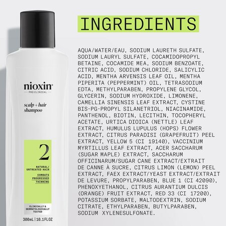 Sampon impotriva caderii parului pentru stadiu avansat Scalp + Hair System 2, 300 ml, Nioxin 711762