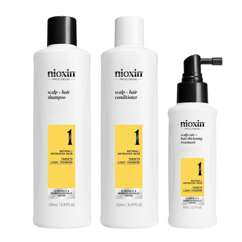 Set impotriva ruperii pentru parul afectat de subtiere avansata System 1, 150+150+50 ml, Nioxin