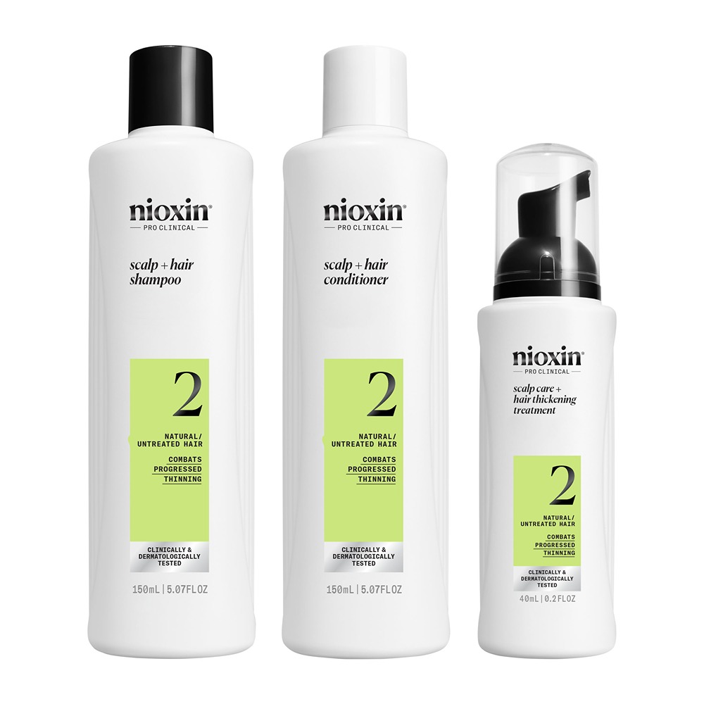 Set impotriva ruperii pentru par natural afectat de subtiere avansata System 2, 150+150+40 ml, Nioxin