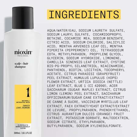 Sampon impotriva caderii parului Scalp + Hair System 1, 300 ml, Nioxin 711835