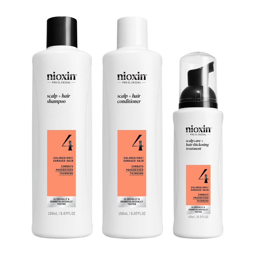 Set impotriva ruperii pentru par vopsit sau deteriorat System 4, 150+150+40 ml, Nioxin