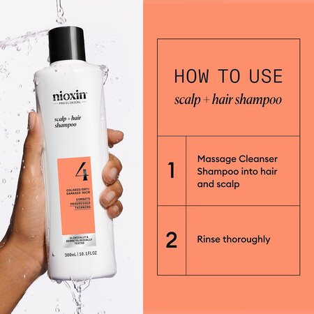 Sampon impotriva caderii parului pentru stadiu avansat Scalp + Hair System 4, 300 ml, Nioxin 711892