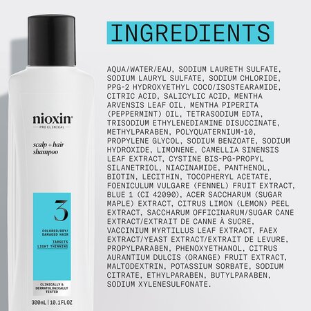 Sampon anticadere pentru par vopsit System 3 Scalp+Hair, 300 ml, Nioxin 711964