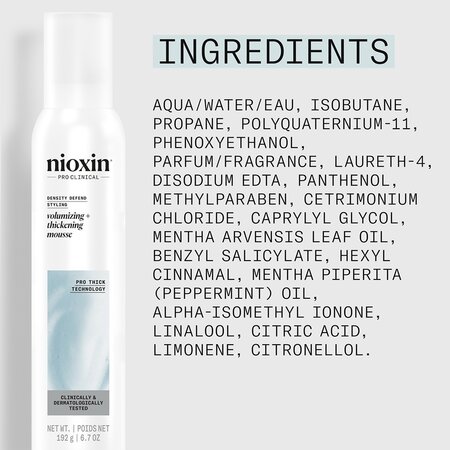Spuma de par pentru volum si densitate Density Defend Styling Volumizing + Thickening Mousse, 200 ml, Nioxin 711972