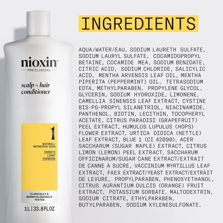 Balsam impotriva ruperii parului cu aspect usor subtiat System 1, 1 litru, Nioxin 712003
