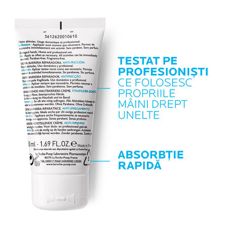 Crema de maini reparatoare pentru piele uscata si deteriorata Cicaplast, 50 ml, La Roche-Posay 507798