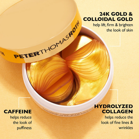 Patchuri cu gel pentru conturul ochilor 24K Gold Firming, 60 bucati, Peter Thomas Roth 712167
