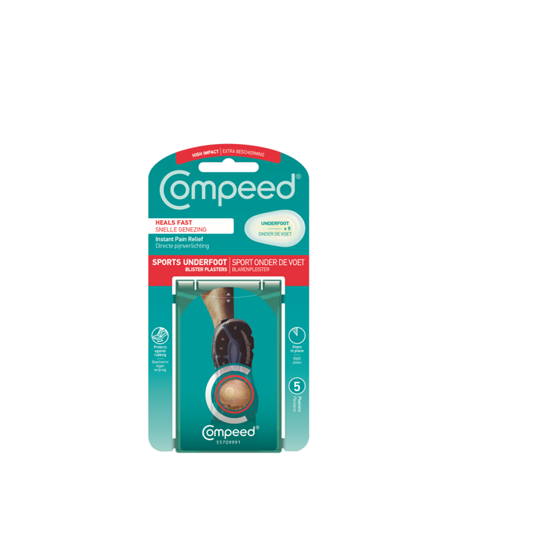 Plasturi sport pentru basicile de pe talpa, 5 buc, Compeed