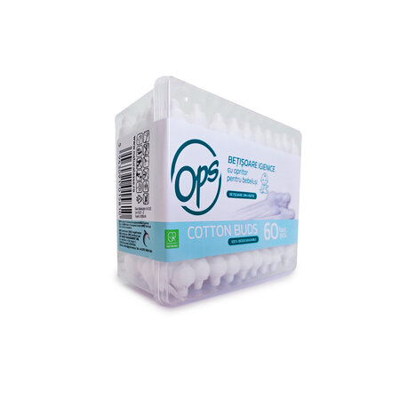 Betisoare igienice de urechi Baby, 60 buc, Ops 764990
