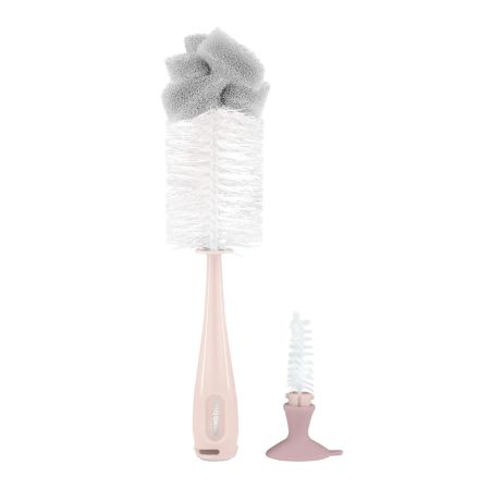 Set perie curatare biberoane 2 in 1, Pink, Kikka Boo 713391