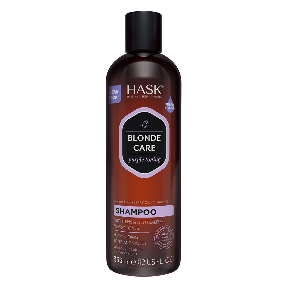 Sampon nuantator violet pentru par blond, 355 ml, Hask