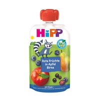 Piure Bio de fructe rosii, mere, pere cu fier, 100 g, Hipp