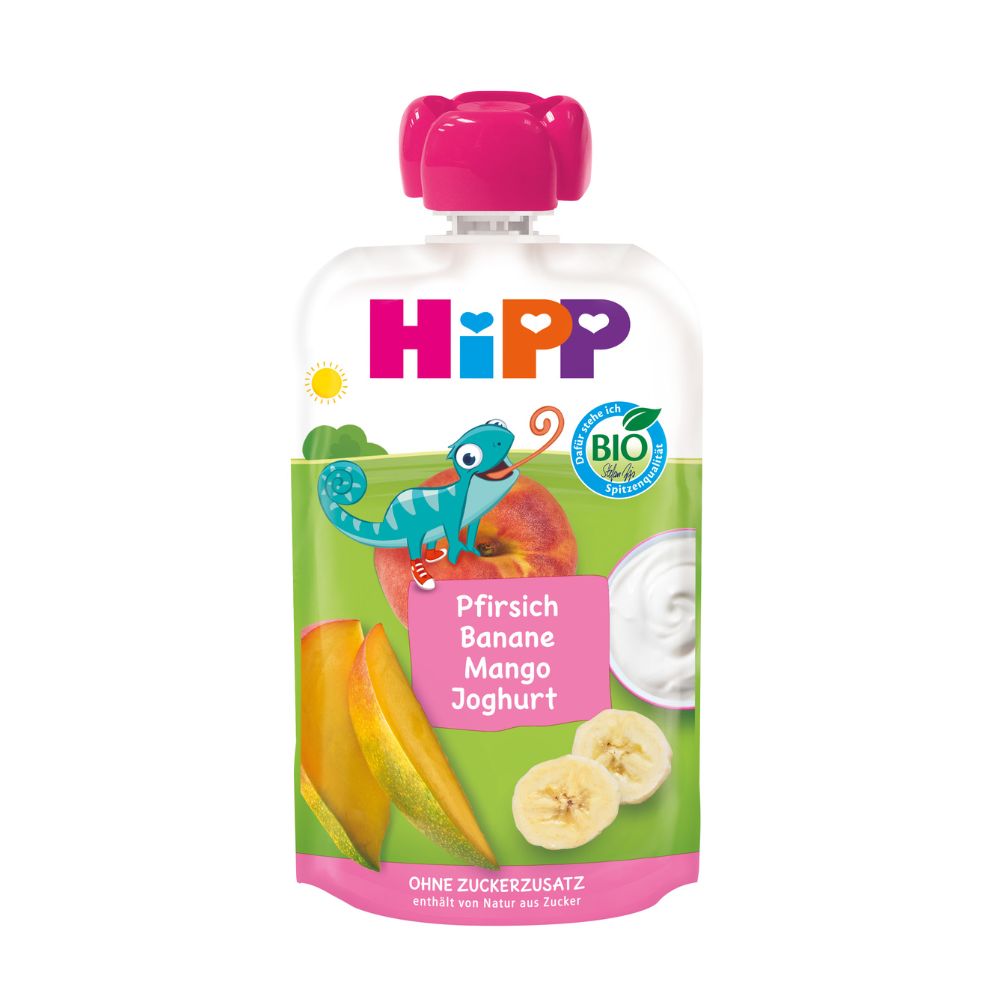 Piure Bio de banane, mango cu iaurt, 100 g, Hipp