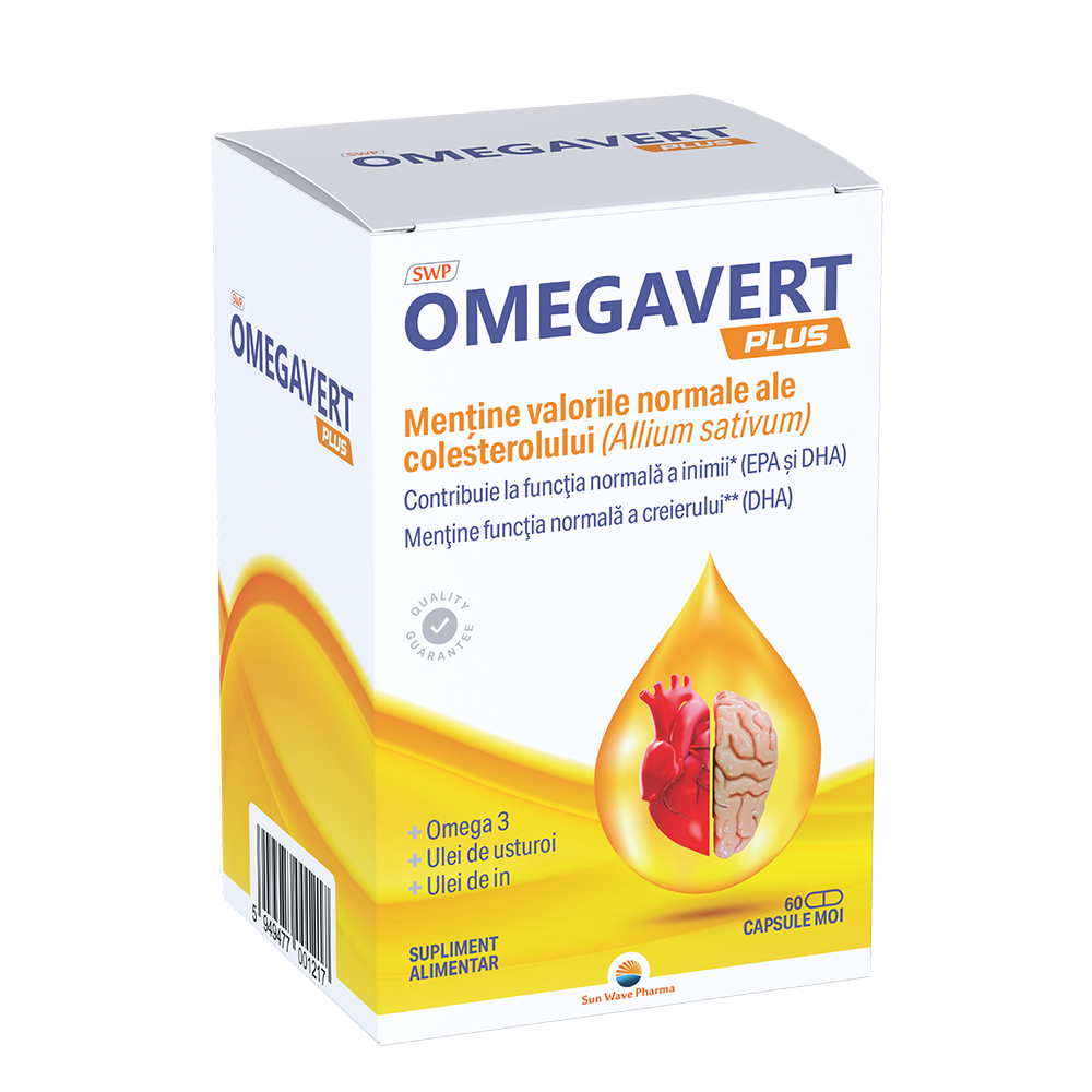 Omegavert Plus, 60 capsule moi, Sun Wave Pharma