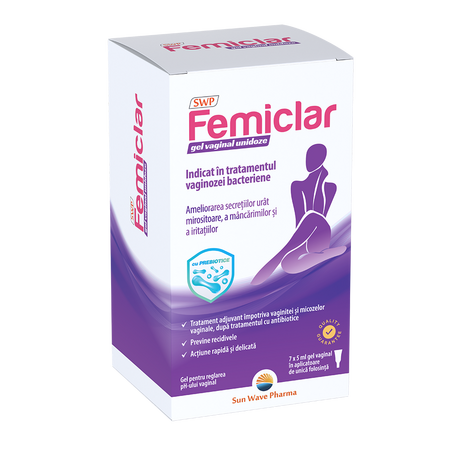 Femiclar Gel Vaginal Unidoze, 7x5 ml, Sun Wave Pharma