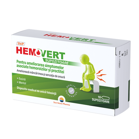 Hemovert supozitoare, 10 bucati, Sun Wave Pharma 712475