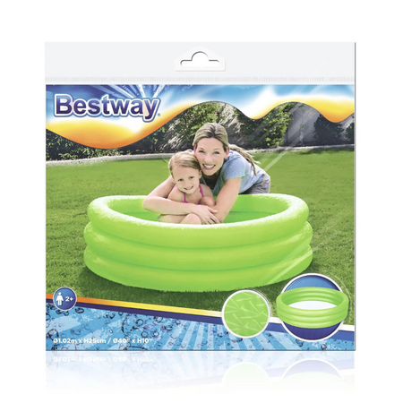 Piscina gonflabila cu 3 inele pentru copii, 122x25 cm, Verde, +2 ani, Bestway 712513