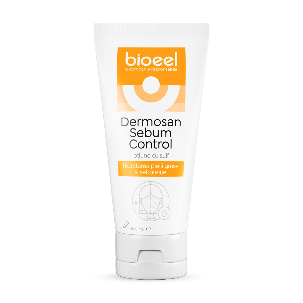 Lotiune cu sulf Dermosan Sebum Control, 100 ml, Bioeel