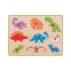 Puzzle din lemn Incastru Dinozauri, +3 ani, 9 piese, BigJigs 459541