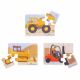 Set 3 Puzzle din lemn Vehicule pentru constructii, +2 ani, 18 piese, Big Jigs 459542