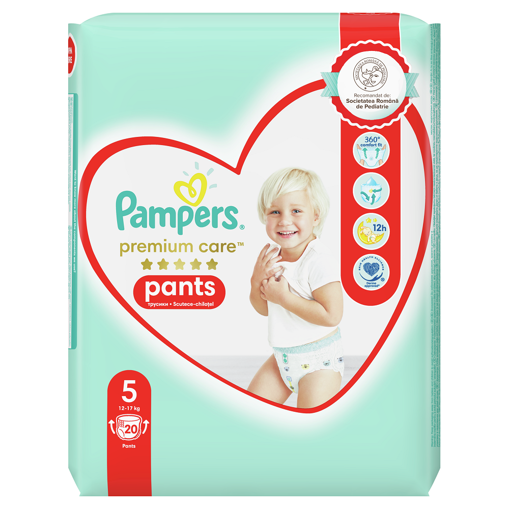 Scutece Pants Premium Care, Nr. 5, 12-17 Kg, 20 buc, Pampers