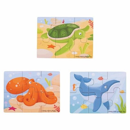 Set 3 Puzzle din lemn, Lumea Acvatica, Big Jigs 459551