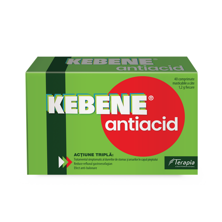Kebene Antiacid, 40 comprimate, Terapia