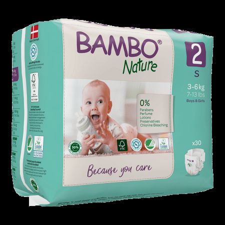 Scutece Ecolabel, Nr. 2, 3-6 kg, 30 bucati, Bambo Nature 496656
