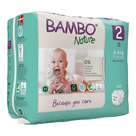 Scutece Ecolabel, Nr. 2, 3-6 kg, 30 bucati, Bambo Nature 496656