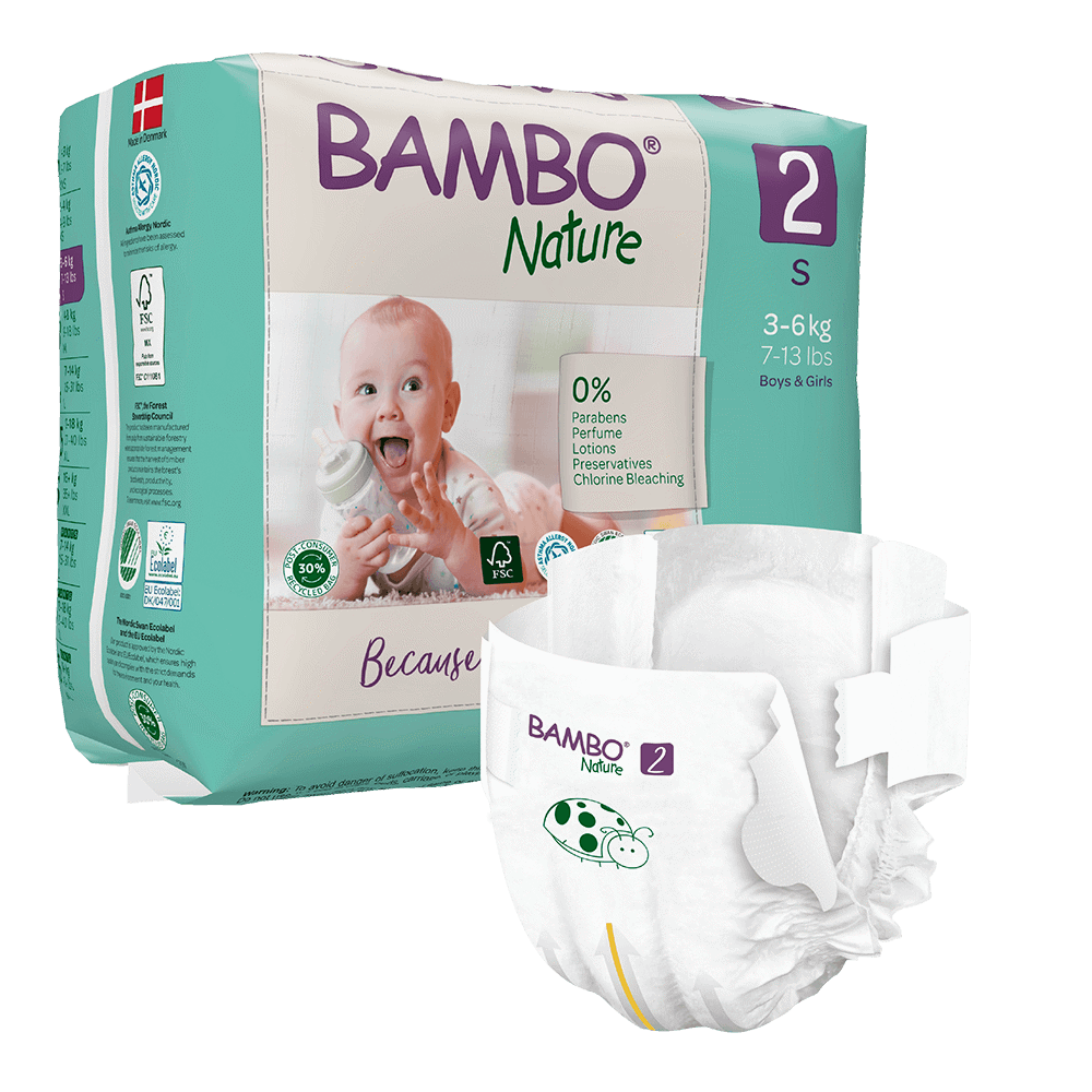 Scutece Ecolabel, Nr. 2, 3-6 kg, 30 bucati, Bambo Nature