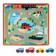 Covoras rutier cu masinute din lemn, Round the Town, 3 ani+, Melissa & Doug 713237